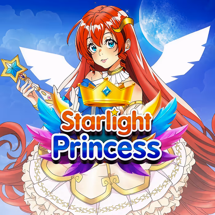 Starlight Princess slot with anime-style princess and multiplier symbols